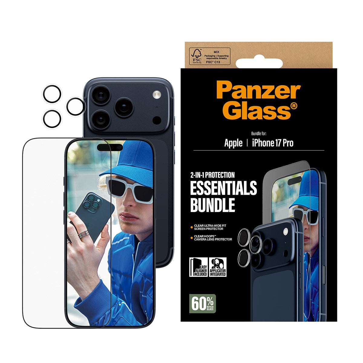 PanzerGlass® 2-i-1 Essentials Pakke iPhone 17 Pro
